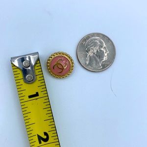 Chanel CC Pink and Gold Button